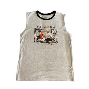 Friends Television Show Unagi Graphic Muscle Ringer T-Shirt Unisex Gray Size XL